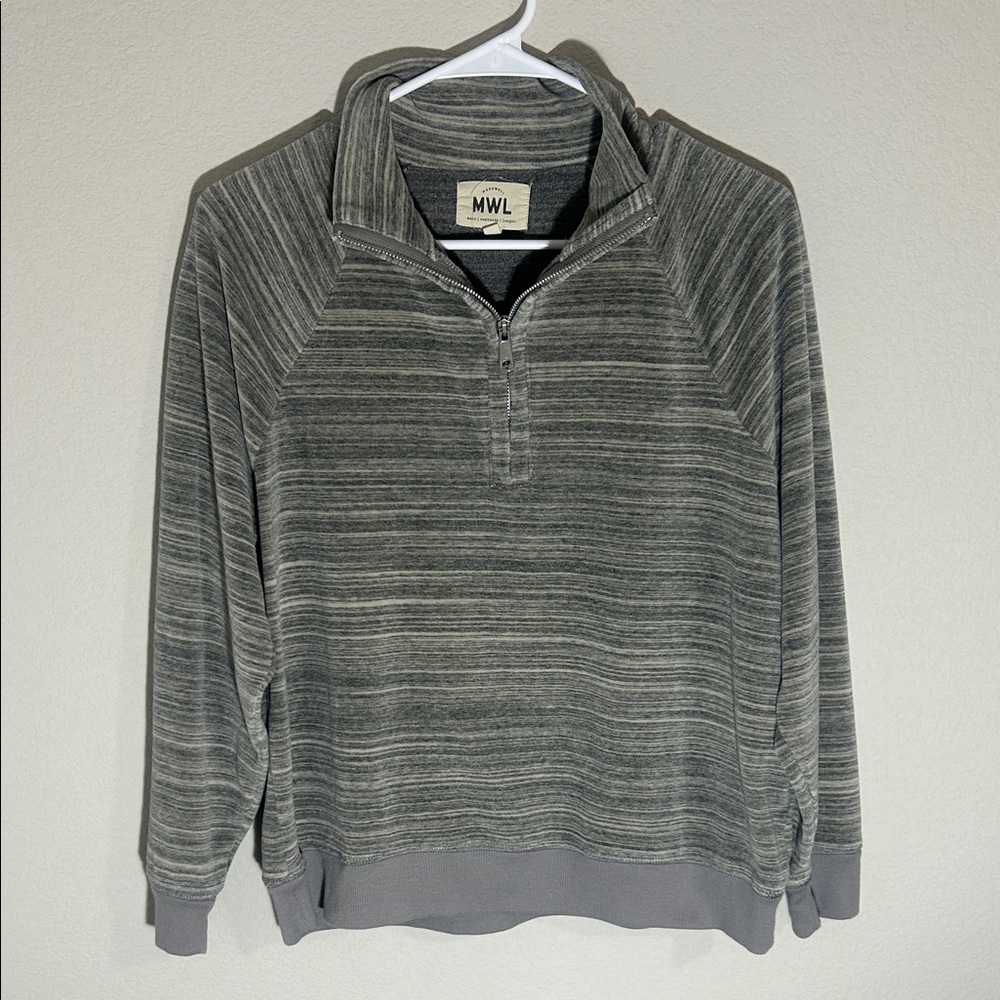 Madewell MWL Velour Space-Dyed Half-Zip Sweatshirt